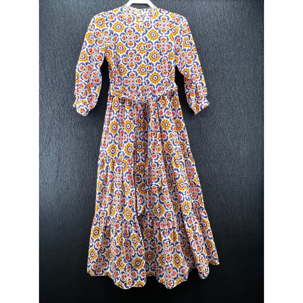 Boden Floral Maxi Dress in Yellow, Blue, Red